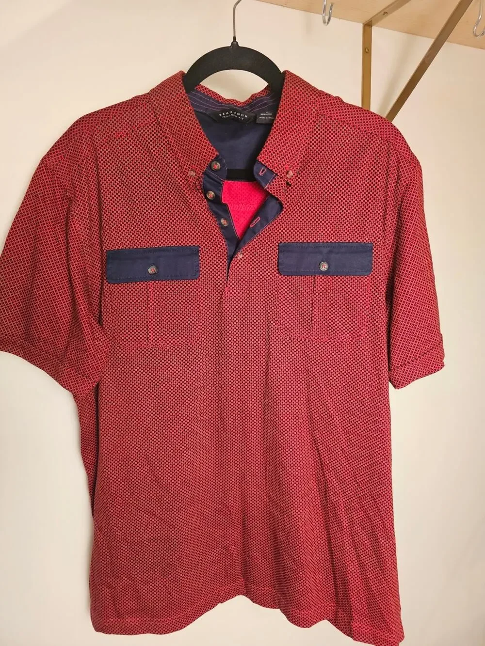 Sean John 100% Cotton Tailored Fit Contrast Polo